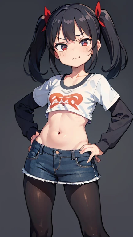 Furry dragon,bit girl,dark gray,Blue-and-black hair,Orange eyes,adolable,Black skin,It has a blue pattern,Pure black pedal socks,Pure black pedal socks,full bodyesbian,nakeness,Shota,emaciated,emaciated,is shy,4K quality,Extreme light and shadow,Smooth and reflective skin,Black shirt,Black cropped pants,Vaginal thrust by