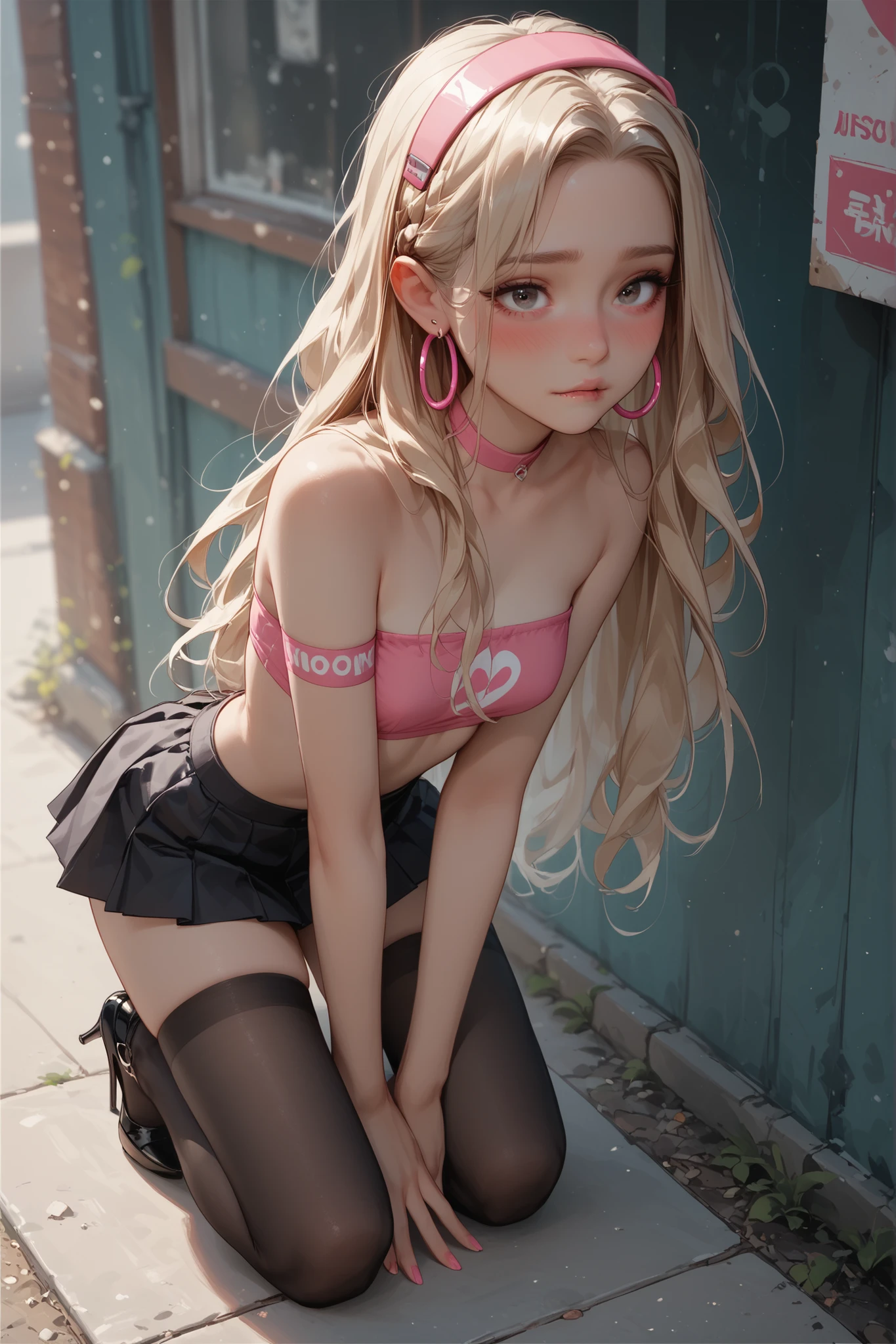 Need,tmasterpiece,Loli,Two people,whaite hair,Golden eyes,Manteau blanc,Look up,full bodyesbian,Hairline,White skin of the,SideBraid,ear studs,White panties fall off from below the knee,There is a band-aid on the chest,Little blonde girl sitting side by side on the floor,Open your legs to reveal your panties, Realistic anime little girl rendering, render of a cute 3d anime girl, Anime,Wear a low cut,Miniskirt,Blue and white striped socks,carrying red school bags,saliva,Wet clothes,see-through transparent clothes,Sweat runs down your thighs