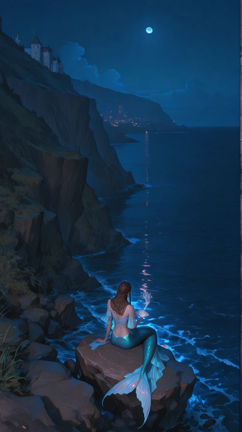 A girl walking along a rope stretched between cliffs,Completely naked