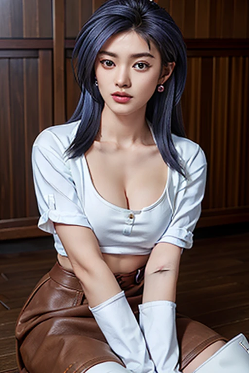 1 girl, realistic, raw, masterpiece, 8k photorealistic, nurse, cosplay, necklace, hat, short skirt, big breast, detailed finger, detailed face, natural skin texture, hospital, no closeup, full body, standing