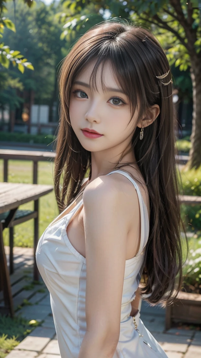 (Best-quality, Masterpiece, Ultra-High-Resolution, (Photorealistic:1.4), Raw Photo, depth of field, professional lighting, perfect anatomy, extremely details), 1girl, the most famous Japanese idol, wearing summer-clothes, standing on balcony of luxury-hotel, (((((extremely beautiful and extremely realistic skins))))), ((((extremely cute and extremely big black-round-eyes)))), ((extremely cute face like the most popular Japanese idol)), (extremely beautiful black-long-hair), (extremely cute long-eyelashes), (extremely cute lips), (perfect body)