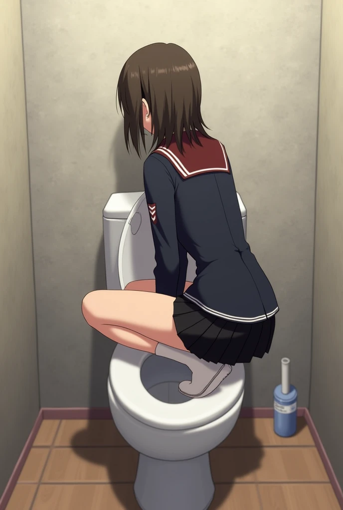 nsfw, (masterpiece, top quality, best quality, highly detailed:1.6), extremely detailed CG unity 8k wallpaper, strong facial expression,(sharp eye:1.2),(scowl:1.1), (embarrassed,blush:1.3), (steam:1.1), (wet, sweat), (trembling, parted lips:1.3), (harf open eyes:1.4), (feeling weak:1.5), colorful, 1girl in front of the women's toilet, Park, (Ponytail,Brown hair), (Hotpants and panties pull down to the knees, Pants in the process of being taken off:1.7), ((panty pull, Undressing panties, Undressing denim hot pants, blue hotpants)), full body, (girl trembling with sexual climax), urination, piss, peeing self, A lot of pee, having an accident, pee running down legs, standing, (((pee stream))), (pee puddle), pee stain, peeing, blush, embarrassed, Are crying, Yellow pee, ((leaking pee)), leaning forward, Shaking one's shoulders, Breaking a sweat on forehead, wetting self, puddle of pee, Pee at your feet, Pee spread on the floor, Pee stains, Dripping pee between my legs, Feet wet from pee, Pee-covered feet, Pee at your feet, want to pee, about to pee, Full bladder, Pee-soaked shoes, Pee-soaked ankle socks, The limit of holding in pee, A big pee, Pleasant pee, a big puddle of urine at my feet, can't stand it and urinate, can't stand peeing, Non-stop peeing, Unstoppable peeing, panty wet with pee, can't make it to the toilet in time and I pee, A pleasant feeling of urination after holding it in to the limit,