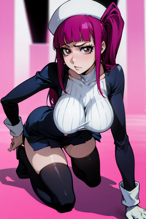 masterpiece, best quality, illustration, high resolution, game cg, 1girl, ai hoshino, bangs, (purple eyes:1.1), purple hair, (symbol-shaped pupils:1.5), high ponytail, shiny hair, large breasts, narrow waist, glossy lips, good lighting, beautiful detailed eyes, detailed face, ballerina, standing, leotard with tutu, pantyhose, 20 year old woman, MILF