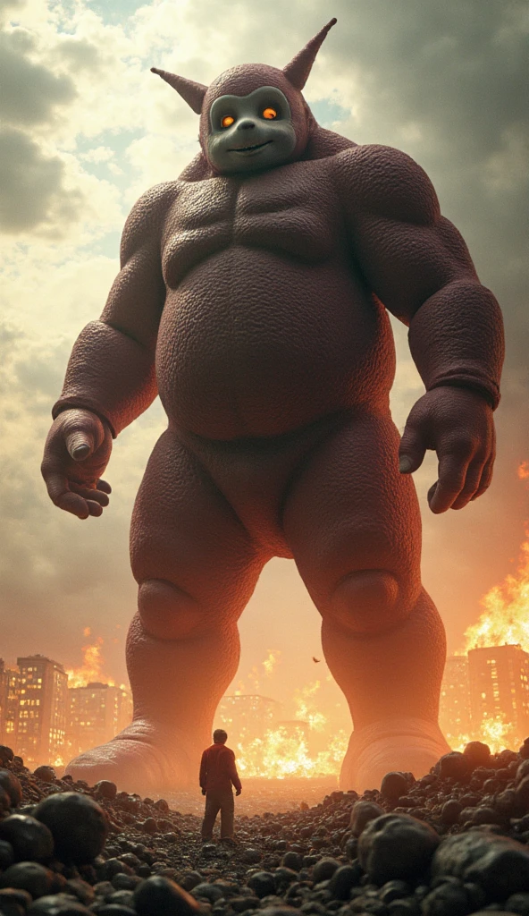 Masterpiece realistic, best ultra quality, perfect intricate details, RAW Photo, nice cinematic lighting, 4K, detailed background, Huge body,(doberman:1.2),humanoid form beastman, detail face, sweat,front view,(,drooling,fat,fat,lawn,ruined city:1.5), naked,penis erect,huge penis,big balls,(laughing,low angle:1.4), laughing,full body,(running,sprinting:1.7),ride on viewer, horizon, (look at viewer:1.4), hyper pecs, masturbate, hand on penis, (ejaculate:1.4),barefoot