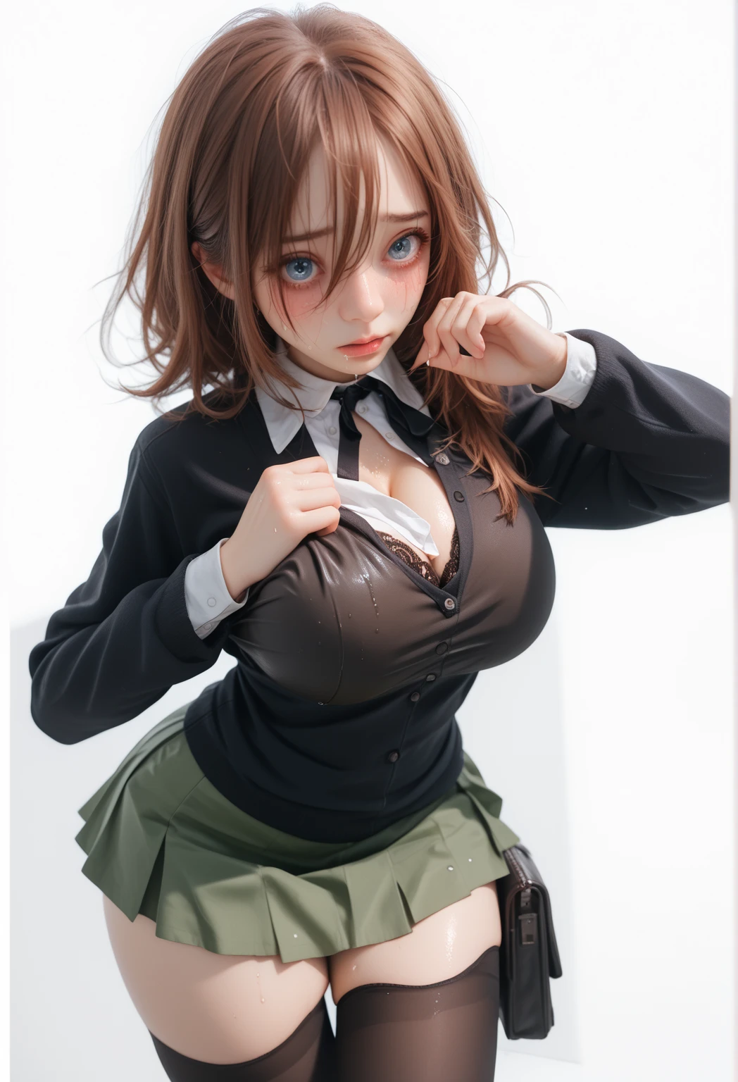 Mischievous and playful girl ,big brest,,Tongue out,slaves,Saliva, droolng, All sweaty, Covered in sweat,School uniform,crass room,Japanese JK, oppai, oppai proportions, ??????????? loli, big breasts!,, photorealistic anime girl render, hyper realistic anime, seductive anime girl, big breasts!!, photorealistic anime, anime highly detailed, ecchi, biomechanical oppai, pixiv 3dcg