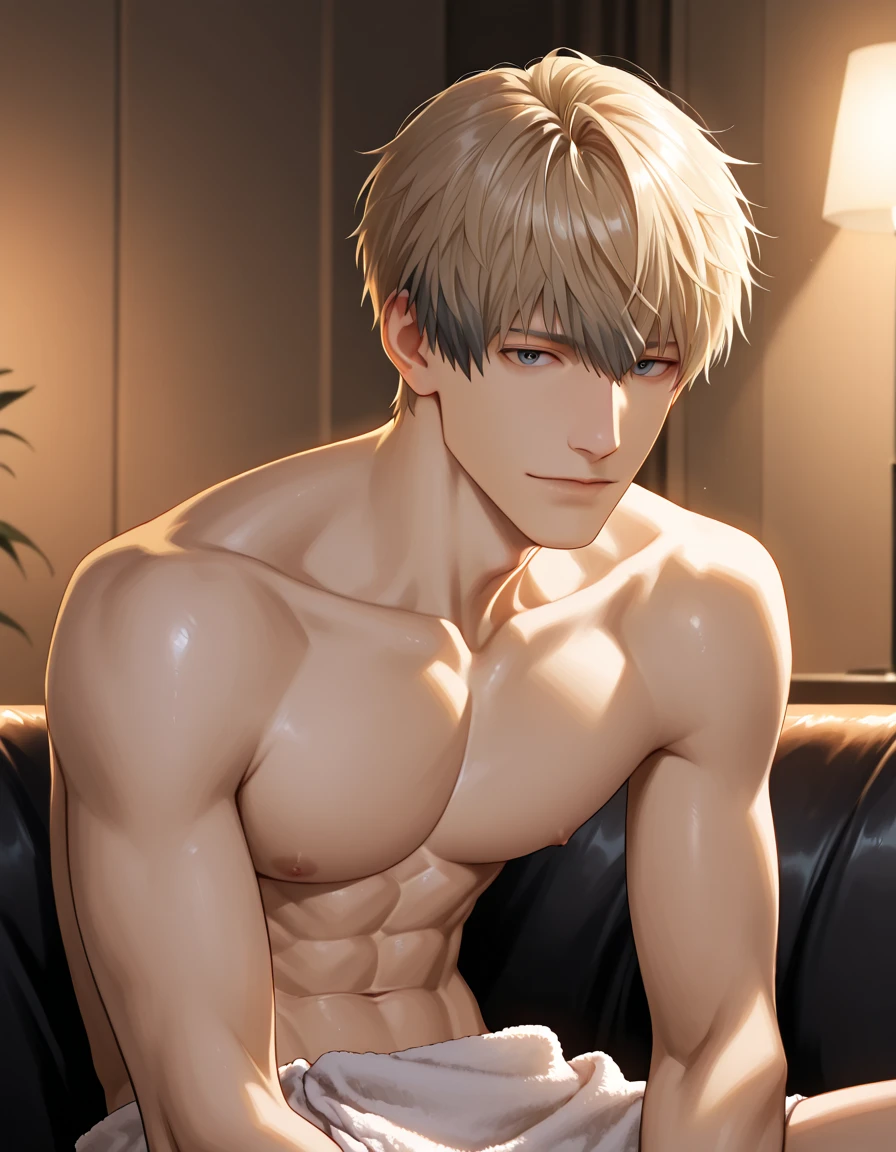 high quality, detailed, Realistic,(2boys:1.2), (17 years old tanned idol boys), (detailed blue eyes), (blond short hair), (abs), (tanned dark brown skin), night palace bedroom, (black tiny thong), (bulge), (detailed nipples), detailed areola,best quality,4k,8k,highres,masterpiece:1.2),ultra-detailed,(realistic,photorealistic,photo-realistic:1.37), looking at viewer,smirk,face close up, --no watch,