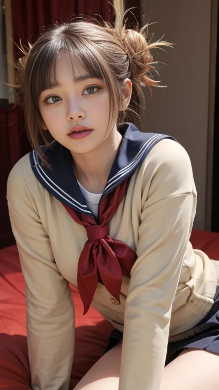 ((Black hair with bangs、Himiko Toga、completely 、Dark eye shadow、Dark eyeliner、Patsun、Twin-tailed、Bun head、thin eyebrows、Black socks、))、(((completely ))), tusk, nudity, NSFW, standing with legs apart, Spread legs, cranny,masutepiece、top-quality、hightquality、magnifica、Beautiful fece、hight resolution、Very high resolution、Raw photo、Best Illustration、hyper realisitic、1girl in、realisitic、The ultra-detailliert、Photorealsitic、incredibly absurdness、a closeup、Floating hair、Soft light、Cinema Lights、Film grain、full body Esbian、depth of fields、blurry backround、bokeh dof:1.4、eyes focus、85mmレンズ、professionally lit、lensflare、Luminous particles:0.6、Professional Writing、portlate:0.6、Photon mapping、Radio City、physically-based renderingt、a japanese girl、sexual excitement:1.5、Lifelike face、Realistic body、real looking skin、well-styled、camel's toe、((medium breasts)), light skinned:1.1、cute little:1.5,