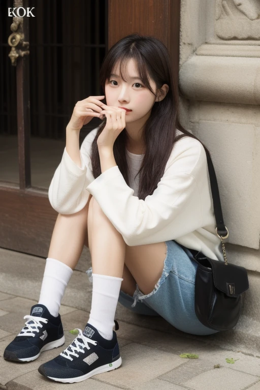 Best quality at best,tmasterpiece,超高分辨率,(realisticlying:1.4),teens girl,Juvenile,white short socks
