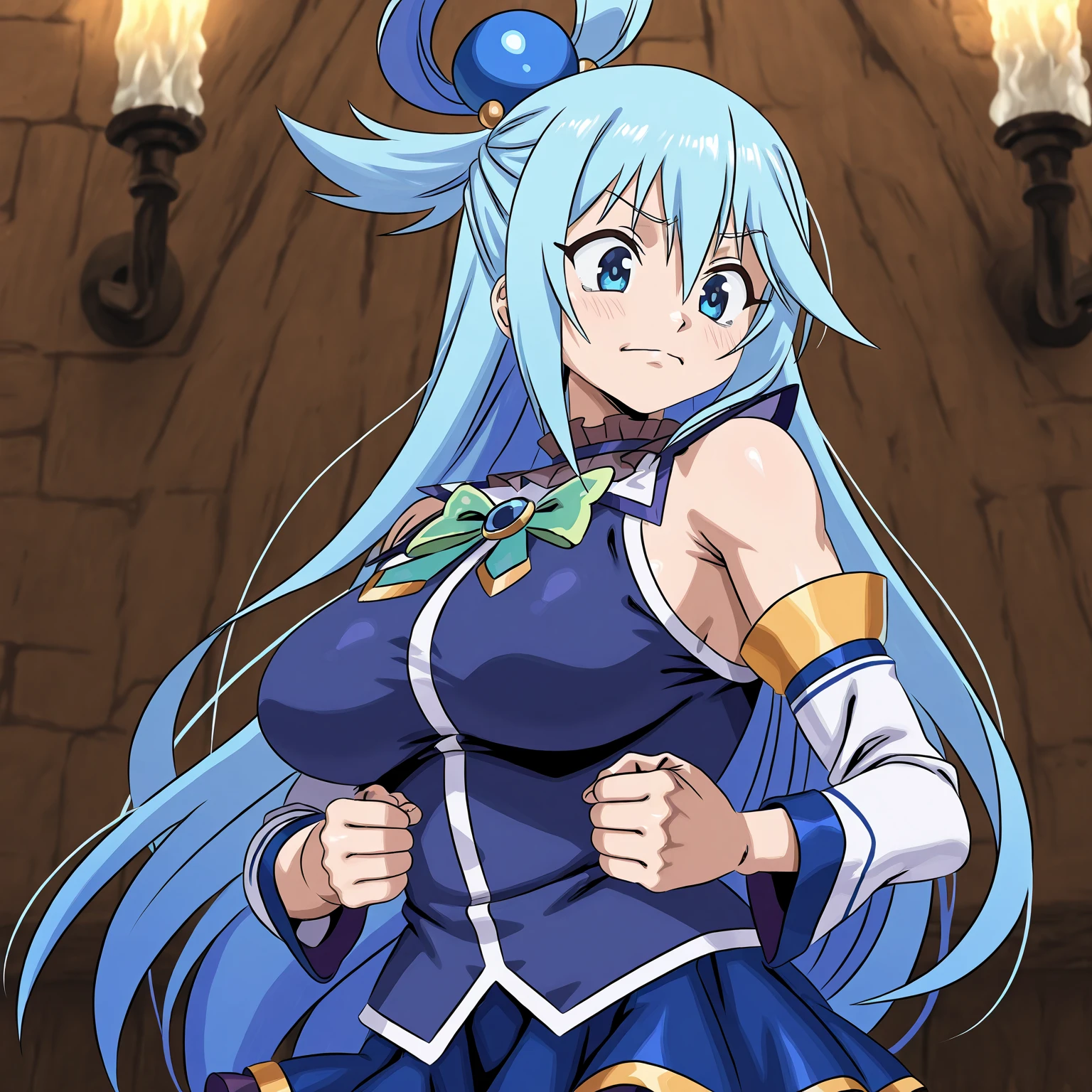 (Very good image quality), 1 girl Emerald green hair, long twin tails hair, back braid, low braid, bangs covering one eye, white veil, beret, silver tiara, yellow eyes, black blindfold, (chain) (bracelet with chain), (leg rings with chains)(chain connected to the wall), fully extended arms, fully extended legs, magical girl, off-shoulder, Kimono over bikini,pleated skirt, spreading skirt, bikini that can be worn inside, lace fabric bikini, black bikini, garter belt, Thigh-high socks, exhaustion, blushing, sweatyumekawa,yumekawaii,pastel color,(wonderland garden:1.3),rainbow waterfall,dripping ink,imagination,(Castle:1.4),