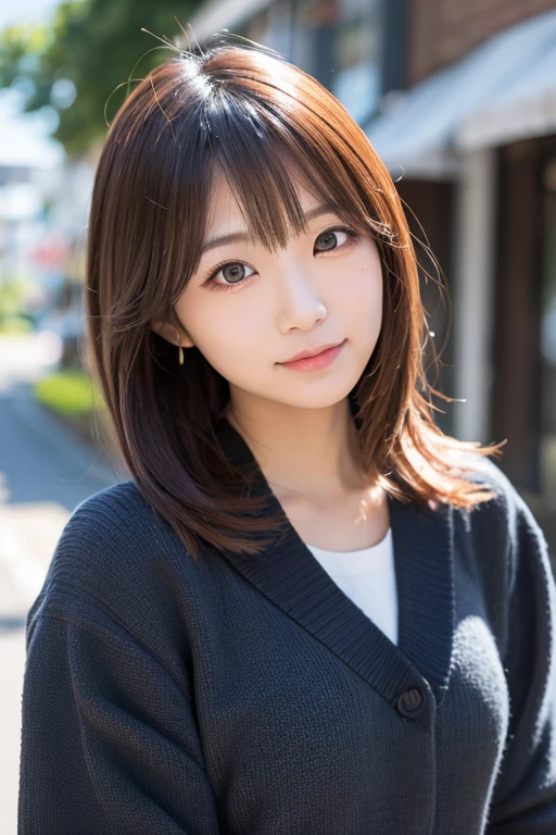 (super Realistic:1.3, Photo-realistic:1.5, RAW photo, selfie:1.3, cinematic lighting:1.3, light and shadow:1.4), (first-person-view), The perfect figure that everyone aspires to, (small smile:1.1), symmetrical eyes, Light Brown eyes, Double eyelids, Thin eyebrows, Thin lips, Glossy lips, moist eyes, fair skin, Thin legs, long legs, Thin feet, (super Detailed skin:1.2), (super Detailed hair texture:1.2), firm skin, (realistic skin:1.2), (small shiny necklace and earings:1.2), (super Detailed eyes:1.2), (cute makeup:1.3), (beauty face:1.3), (looking up with a gaze:1.2), 
BREAK 
(1girl, 20yo), ((Super detailed beautiful large breasts, natural D-cup breasts):1.3), (Emphasized the shape of the breasts:1.2, firm breast, nicely shaped breasts), ((Layered hairstyle:1.5, long hair:1.3, side-swept bangs:1.3)),  

(spring date fashion), ((Midi-length skirt with slits, pale blue or lavender, V-neck blouse (open neckline), short cardigan, heeled sandals):1.3), high-detailed fabric texture, high-quality spring trendy fashion, 

((Enjoy tea time while watching the cherry blossoms at a cafe along the Meguro River in Japan)), (Meguro River in Tokyo, lined with fully bloomed cherry blossom trees, their delicate pink petals forming a stunning canopy over the water, the petals gently falling into the river, creating a picturesque pink carpet on the surface, traditional Japanese lanterns hanging along the riverbanks, warm evening lights reflecting on the water, a serene and romantic spring atmosphere, captured in high resolution, Approximately 800 cherry blossom trees line the riverside, and the area is beautifully lit up at night. There are also plenty of cafes and restaurants.), long shot, 