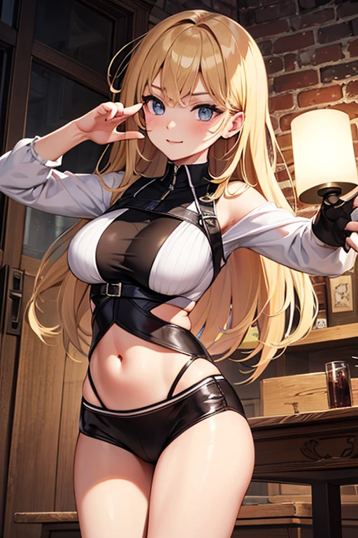 (from above:1.2),(from side:0.9), ((Face)), (Close-Up:0.4), 1female, teacher, wearing a hoodie, bootyshorts, Thicc, small breast, light colored hair, long hair, blue eyes, face to detail, detailed eyes, the background is a pizzaria, smiling, highest quality, (RAW photo:1.2)(Curve,Model,glamor:1.5),Beautiful breasts,(pointed chest:1.0),Farbe_aberration,beautiful detailed shadow,Beautiful eyes,Beautiful body,Beautiful skin,beautifull hands,(medium_breasts:1.5),Brown hair,watching at viewers,black suspenders,Bulging big,breasts,walls: Black miniskirt, garters, Gaze, Small face,bangss,holster,Beautuful Women,hands up,leg holster,Gaze,black boots panty shot, provocation,flank,flank sweat soio,arm,,narrow waist,(with sparkling eyes and a contagious smile),her thin pubic hair, looking at viewer, posed cleavage:1.2,pose muy sexy" 