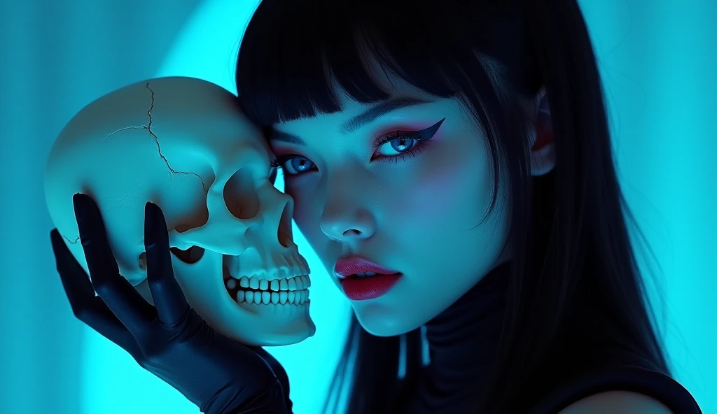 spiderwebs, skulls, wallpaper, there is ugliness in beauty, but there is also beauty in ugliness. desolate, abstract, surrealistic, cotton candy, swamp, funeral, futuristic,in the style of adrian ghenie, esao andrews, jenny saville, edward hopper, surrealism, dark art by james jean, takato yamamoto, inkpunk minimalism, voodoo princess with black hair and black eyes, skinny and extremely beautiful face