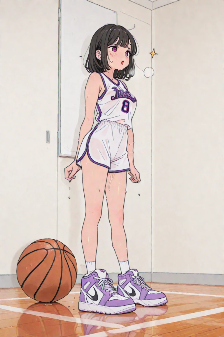 (white background:1.0), (best quality:1.0), (masterpiece:1.0), (super fine illustration:1.0), (beautiful artwork:1.0), (anime screencap:1.0), (official art:1.0), (solo:1.0), (european:1.0), (playing basketball:1.0), (detailed cotton panties:1.0), (a 16yo cute girl:1.0), (long skirt:1.0), (light blue skirt:1.0), (flare skirt:1.0), (pink long sleeve hoodie:1.0), (white t-shirt:1.0), (white socks:1.0), (ideal ratio body proportions:1.0), (lanky:1.0), (tall:1.0), (slender:1.0), (small breasts:1.0), (smaller face:1.0), (freckles:1.0), (serious:1.0), (cheerful:1.0), (detailed beautiful eyes:1.0), (detailed beautiful face:1.0), (glowing blue eyes:1.0), (short hair:1.0), (twin tails:1.0), (swept bangs:1.0), (blonde hair:1.0), (standing:1.0), (looking at viewer:1.5)
