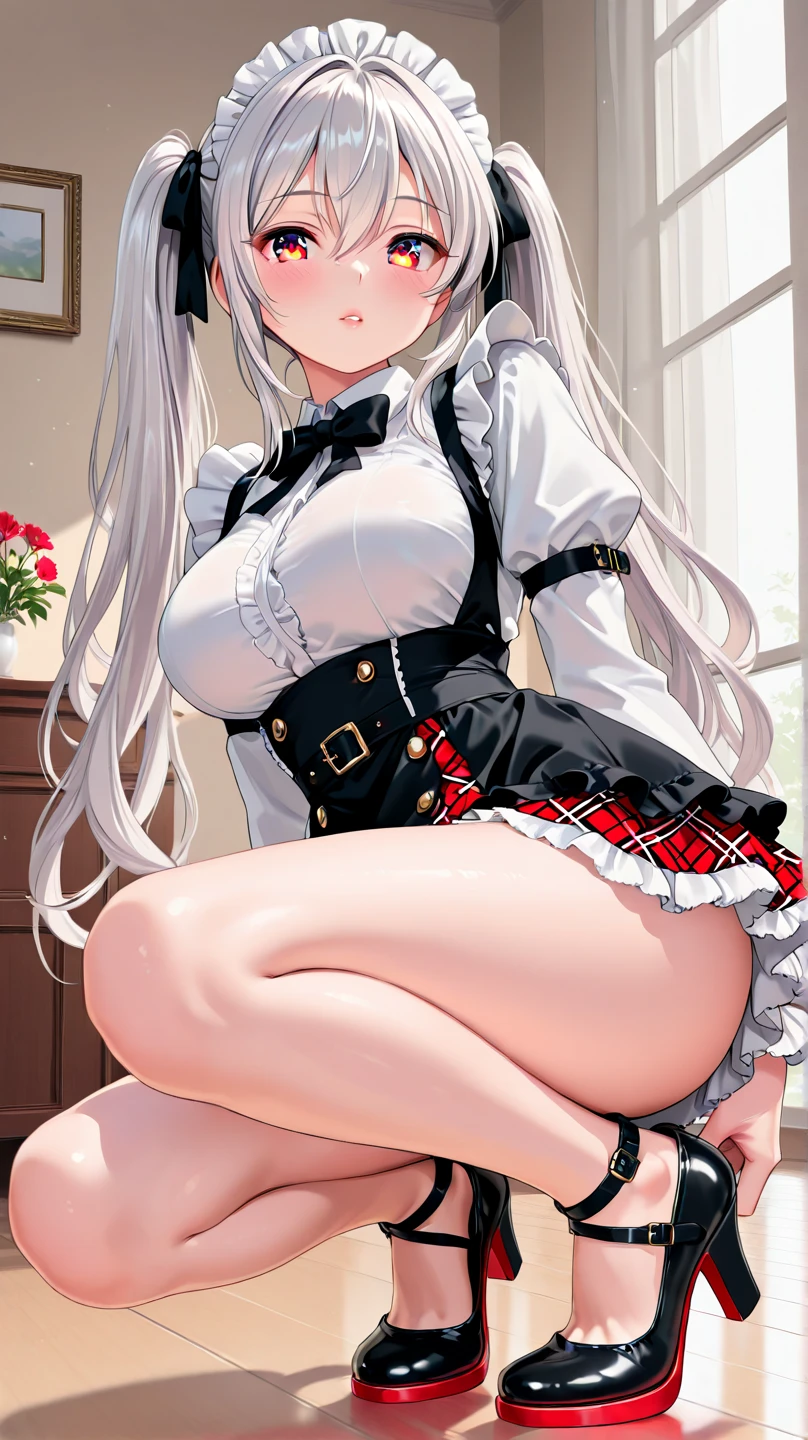 1 girl,no panties,looking at viewer,air lifting skirt