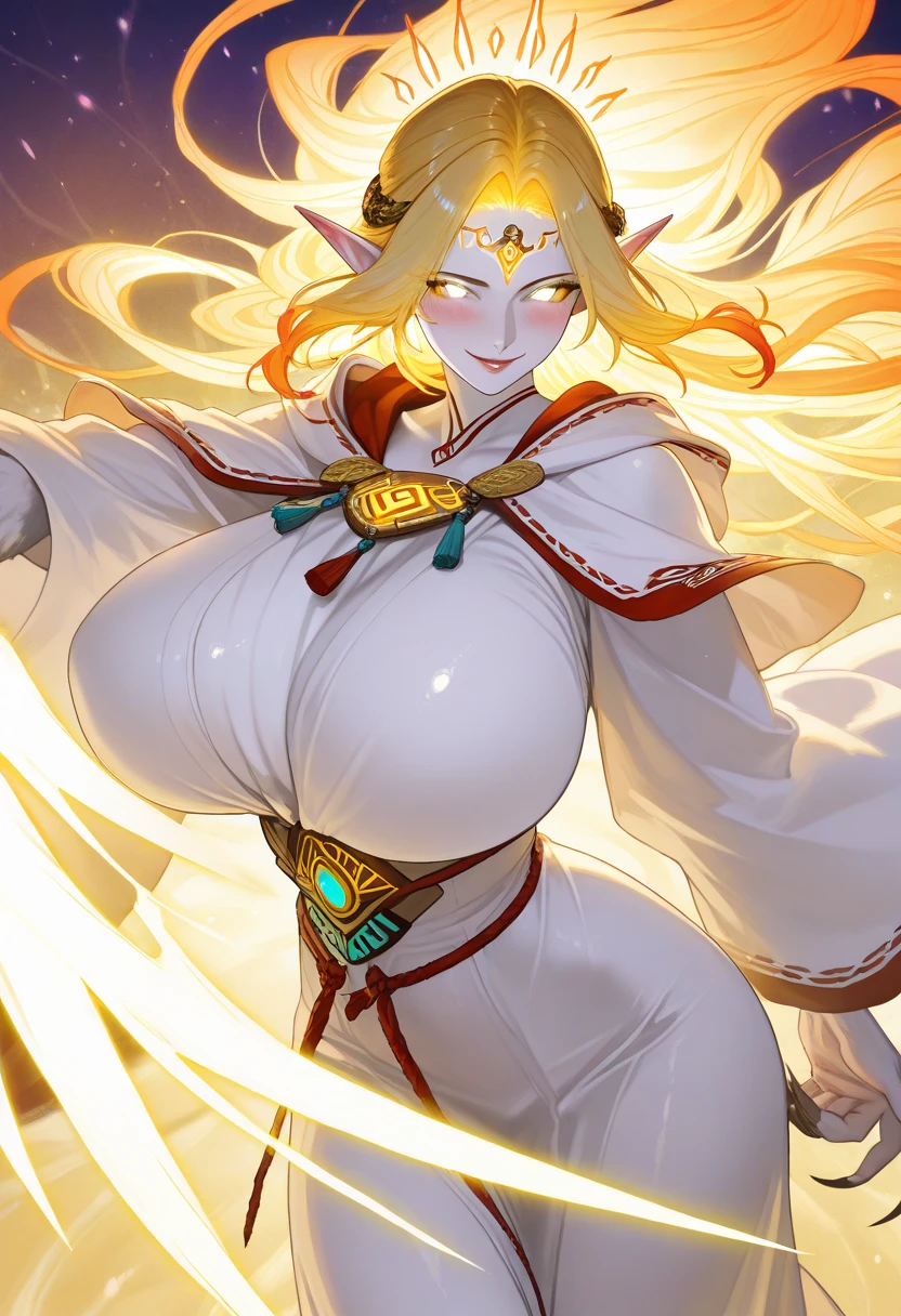 ((best quality)), ((masterpiece)), (detailed), 1girl, 8k_wallpaper, extremely detailed eyes, extremely detailed body, (large masterpiece digital art), ((perfect anatomy huge chest)), (intricate details:1.3 ), (ultra-detailed:1.3), (sharp focus:1.3), (natural lighting:1.05), (vivid colors:1.3), (best quality:1.4), high quality, expressive eyes, full body, tall girl, detailed face, beautiful face, perfect face, detailed ((blonde hair)), (gold eyes), ((big red horns)), {{dark skin}}, ({dark skinned female}), gigantic breasts, thick thighs, strong arm and leg muscles, strong abdominal muscles, female Mamono dragon with tentacles and tails covered with dragon scales, a predatory lustful grin with sharp fangs, a vulgar ohegao smile with fangs and a tongue, ((the whole mouth is filled with  sperm)), (white sperm flows down the tongue and flows down the chest), naked breasts, (wet breasts abundantly filled with liquid sperm), large protruding nipples, ((nipple piercings made of large rings)), a lot of  saliva on the stomach and legs, stomach and legs covered with  saliva and sperm, (large petals of a wide open vagina filled with white sperm), (white liquid sperm flows out of a very wide open vagina), the anus is greatly stretched by the huge thick end of the tail shoved into it, the vagina is stretched by a wide magical strap-on made of mucus, sits with his legs spread in the middle of a flower meadow at night against the backdrop of distant mountains under the light of the moon, dark fantasy,