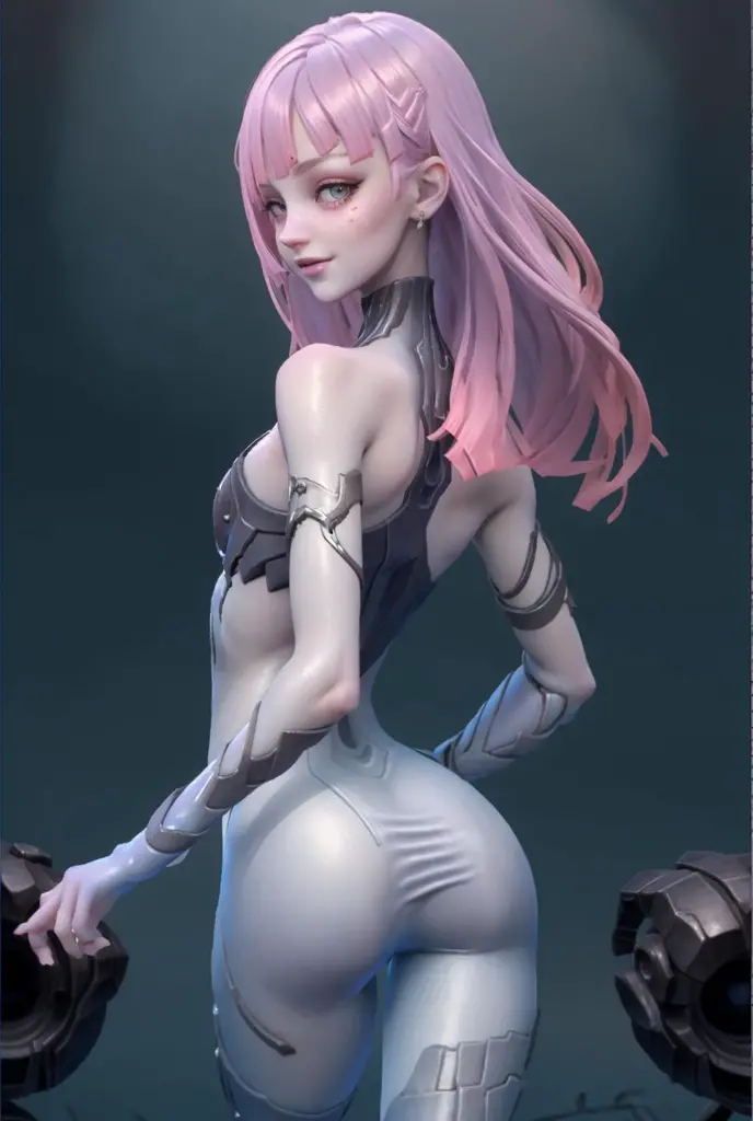 Woman beautiful, black hijab, beautiful face closeup, (tight body:1.4), blue anime eyes,freckles , wide open eyes, joy, (pale skin:1.1),white pale makeup arrows face, skinny, top view shooting from above, small pupils, 3d <lora:novaria:0.7>