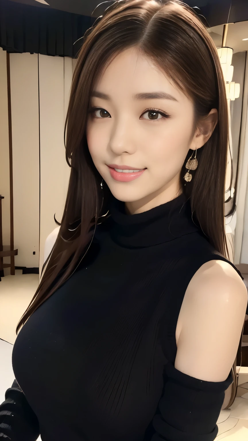 (24 year old lover), (big breasts:1.3),   Cafe、Green Sleeveless High Neck Dress Star Piece: 1.3), (maximum resolution: 1.4), (Super high quality: 1.2), cinematic light, Super high quality,My cheeks turned red:1.2、 (beautiful eyes and skin), (detailed facial features), NSFW:1.2, 8K resolution, perfect style, beautiful expression、Highly detailed face and skin texture、detailed eye、double eyelid、glitter eyeliner:1.2、shiny skin、pure white skin:1.8、white skin:1.8、red rouge、dark lipstick:1.2、shiny small earrings、glossy lips:1.2、((full body shot:1.2))、(straight hairstyles、light brown hair)、long hair、(ask for a kiss:1.3)