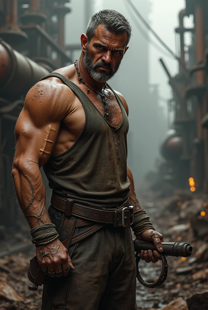 ((47-year-old gentlemanly man crucified))（((Bang))))（((Shirtless man stuck to a cross))）（((Naked Men))）((Lower body is sexy underwear))（((a handsome))）（((Upper body naked))）(Professional 3D Rendering:1.3) in the (Realistic:1.3) The most beautiful artwork photos in the world，Features soft and shiny male heroes, ((Epic Hero Fantasy Muscle ManRough Wet Hero Angry Short Haired with Short Hair and Ferocious Expression in Dynamic Pose, fantastic location, majestic cluttered environment)), Full body 8K unity rendering, action SHOT, skin pore, Very dark lighting, Heavy shading, Detailed, Detailed face, (Vibrant, photos realistic, Realistic, Dramatic, Dark, Sharp Focus, 8K), (Old leather garments damaged by weathering:1.4), (Convoluted:1.4), Decadent, (Highly detailed:1.4), Digital Painting, rendering by octane, art  stations, concept-art, Smooth, Sharp Focus, Illustration, Art Germ, (Roisch:0.23), Vlop Ilya Kuvshinov, Gregg Rutkowski and Alphonse Mucha Gracias, (Global Illumination, studio lights, volumettic light), Heavy rain, particles floating, lotr, Fantasy, elf, full body Esbian, ((Dark ancient city background:1.3)),CG Sessa,art  stations