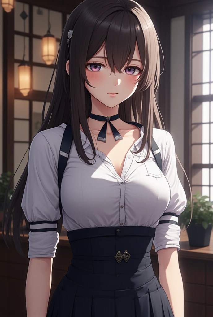 1 girl,Browsing Caution,(((Large Machine-Made Choker))),(Horse Girl), hair ornaments, high,Huge breasts, clavicle,Absurd, brainwashing,Hollow Eyes, ((Expressionless,Emotional erasure)),whole body像,((stand up, Standing still)), (highest quality、4K、8k、High resolution、Must have:1.2)、Very detailed、(reality、It is realistic.、Realistic:1.37)、Ticker、Hyper HD、Studio Lighting、Ultra High Definition Paint、Sharp focus、Physically Based Rendering、Extreme Detail、Professional specifications、Vibrancy and color、Blurred、Sports portrait、landscape、Horror Style、Anime Big Tits、SF、photograph、Concept Artist、Five Fingers, Perfect body, {{{masterpiece}}}, {{{highest quality}}}, {{Very detailed}}, {shape}, {{Very delicate and beautiful}},Improved cost performance、All Roles、Canon 5D MK4でphotograph、photograph, whole body、White background、salute、Horse ears、Expressionless、straight eyebrows、Expressionless、straight eyebrows、Expressionless、Swimwear