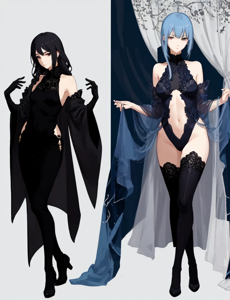 Yor cartoon style, sexy lingerie, looking at the viewer, hentai, +18, perfect anatomy, Very detailed, whole body