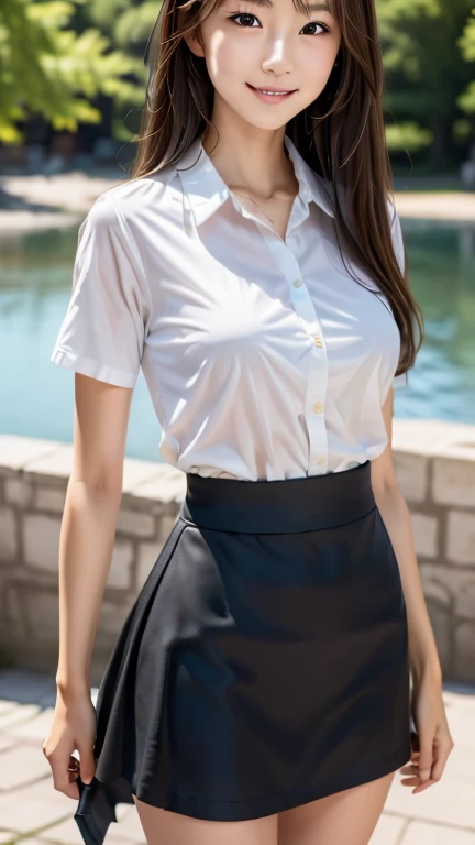 8K, Ultra-high resolution, Highest quality, masterpiece, 三分割法によるphotograph,Surreal, photograph, 1 Girl, (16 years old:1.3), pretty girl, Cute face, Beautiful eyes in every detail, 細かくdetailedに,masterpiece,One Girl:1.2, Japan Female Announcer,whole body,from below,Fearful expression,Black Hair,Messy hair,Cyber city of the near future,((Racing Queen)), (((Pleated skirt))), Shiny garments, (Black Pantyhose), (latex high heels boots), skinny、A girl alone in the middle of the road,Beautiful leg line beauty,Realistic Skin, Perfect and beautiful face ,完璧でCute face, Skin with attention to detail, Perfect limbs、Narrow waist、Thin legs),Looking at the audience、beauty,Long neck、(((Ideal body type))),A cup small breasts :2,Portraiture:2,Perfect Anatomy,鮮明なdetailed,detailed,Surreal,Light and shadow,darkness