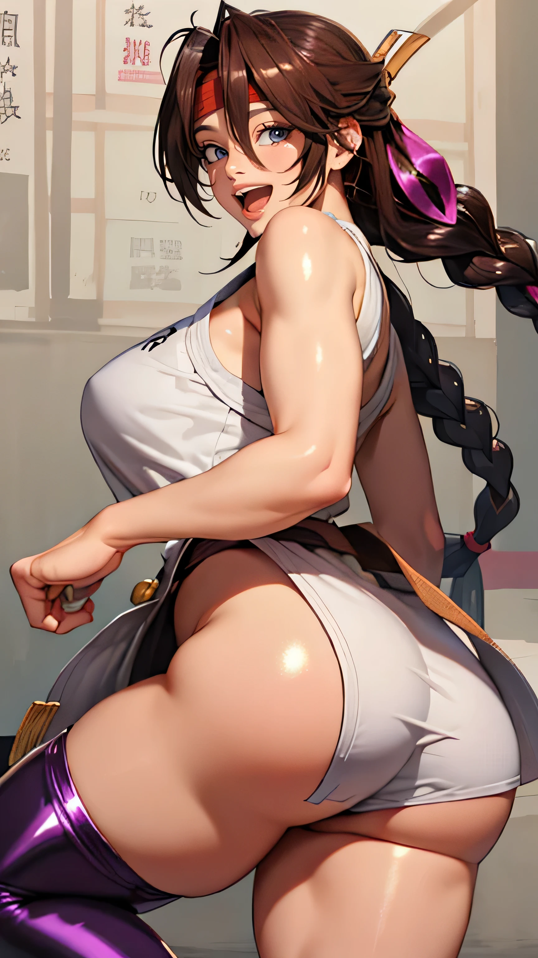 akira,meaty thighs，Sling，poster promotion style，back，butt close up，big ass