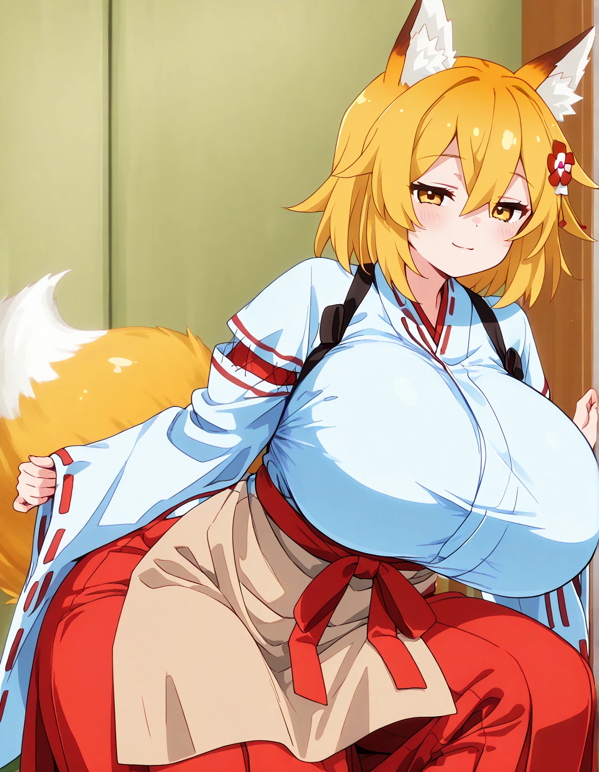 score_9, score_8_up, score_7_up, best quality, masterpiece, uncensored, source_anime
BREAK
1girl, sitting, fox tail, fox ears, fox girl, large breasts, kimono, cowboy shot, spread legs, panties, cameltoe, outdoors
<lora:bori_pony_v2:1>
