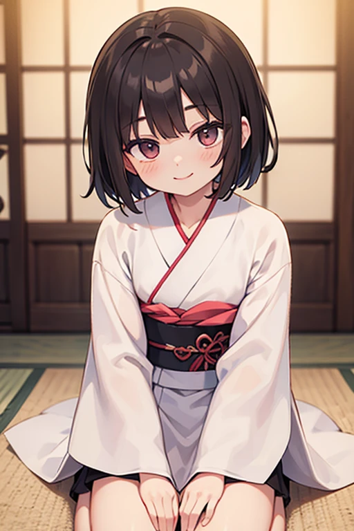 ((cinematic light)), (colorful:1.2), hyper detail, dramatic light, intricate details, (best quality:1.2), highly detailed,Anime, Moe, illustration, (wallpaper, masterpiece, ultra-detailed, best shadow),(beautiful detailed face, beautiful detailed eyes), high contrast, (best illumination, an extremely delicate and beautiful),((very aesthetic)),
miko, single ponytail, brown hair, grey eyes, blunt bangs, cat, happy, Japanese building, blurry background, hair ornament, sitting