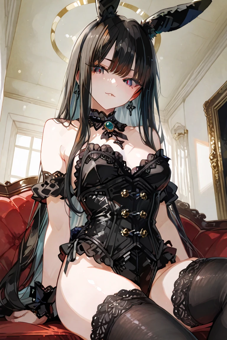 best quality, super fine, 16k, incredibly absurdres, extremely detailed, delicate and bold, a work of art, a carved mirror frame made of luxurious silver chrome plating, cracks radiating from the center of the mirror, red and black flamenco costumes reflected in the mirror, beautiful woman, Tiffany blue plaster room