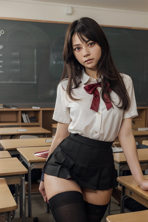8k, RAW Portrait (Japanese women),masterpiece、Photorealistic:1.3、Realistic, Ultra-high resolution, Highest quality, Real Life Photos , (((A girl lifts her skirt in the room to show her ass)))、((Please lie face down.:1.5))、(Beautiful Face:1.1),((Japanese schoolgirl))、((Genuine ))、((Japanese High School Uniform:1.6))、(Pleated skirt)、In the classroom、((Black Hair))、 ((Dark brown eyes:1.2))、(Realistic skin texture:1.3)、(Immersive atmosphere:0.8、Chiaroscuro:1.2) 、(Viewer:1.3)、((Embarrassed look))、((blush:1.3))、((From belowの天井:1.2))、(smile:1.2)、((((Wearing white panties))))、((Panty shot))、((A woman rolling up her skirt))、((From below:1.4))、((Ass close up:1.4))、((Hipshot))、((Spread your legs out to the side:1.4))、((showing panties))