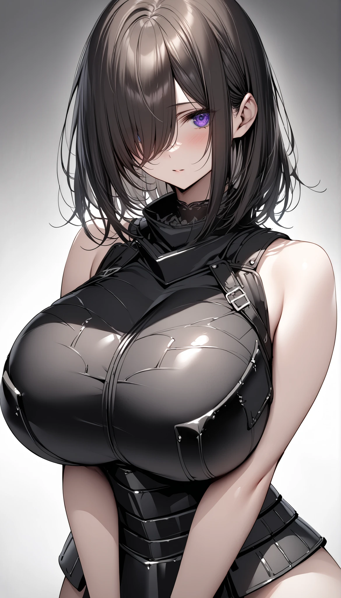 Black latex anime girl with blue eyes and black top, biomechanical oppai, Seductive Anime Girl, oppai, an oppai cyberpunk, Smooth Anime CG Art, (Anime Girl), Chic, anime girl wearing a black dress, charming anime girls, small curvy , pixiv 3dcg, Chest covered、SFW, with a big chest