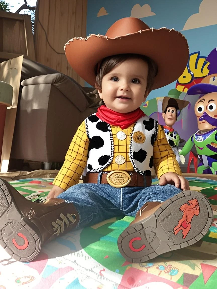 a Toys Tory 1st birthday photo shoot set that has Cesar&#39;s name on it