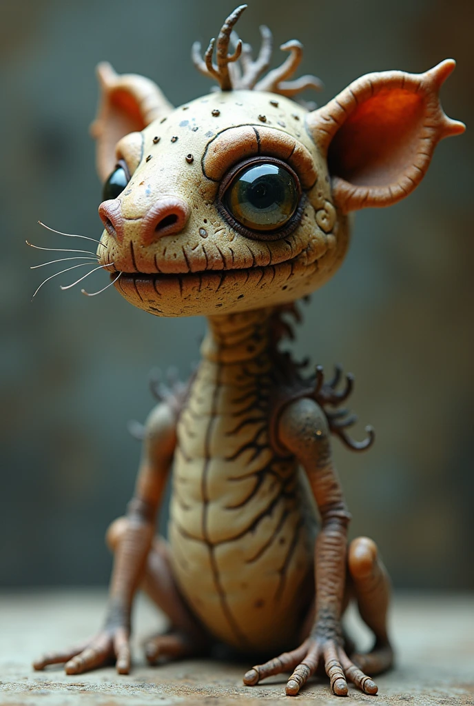 DonMT33thXL, male brownie, small humanoid creature, wrinkled or aged appearance, brown earth toned clothing, pointed ears, friendly expression, small pointed hat, expressive eyes, curiosity, playfulness, slightly grotesque, helpful household tasks, domestic environments, wooded,checkout lines , <lora:DonMT33thXL:1>