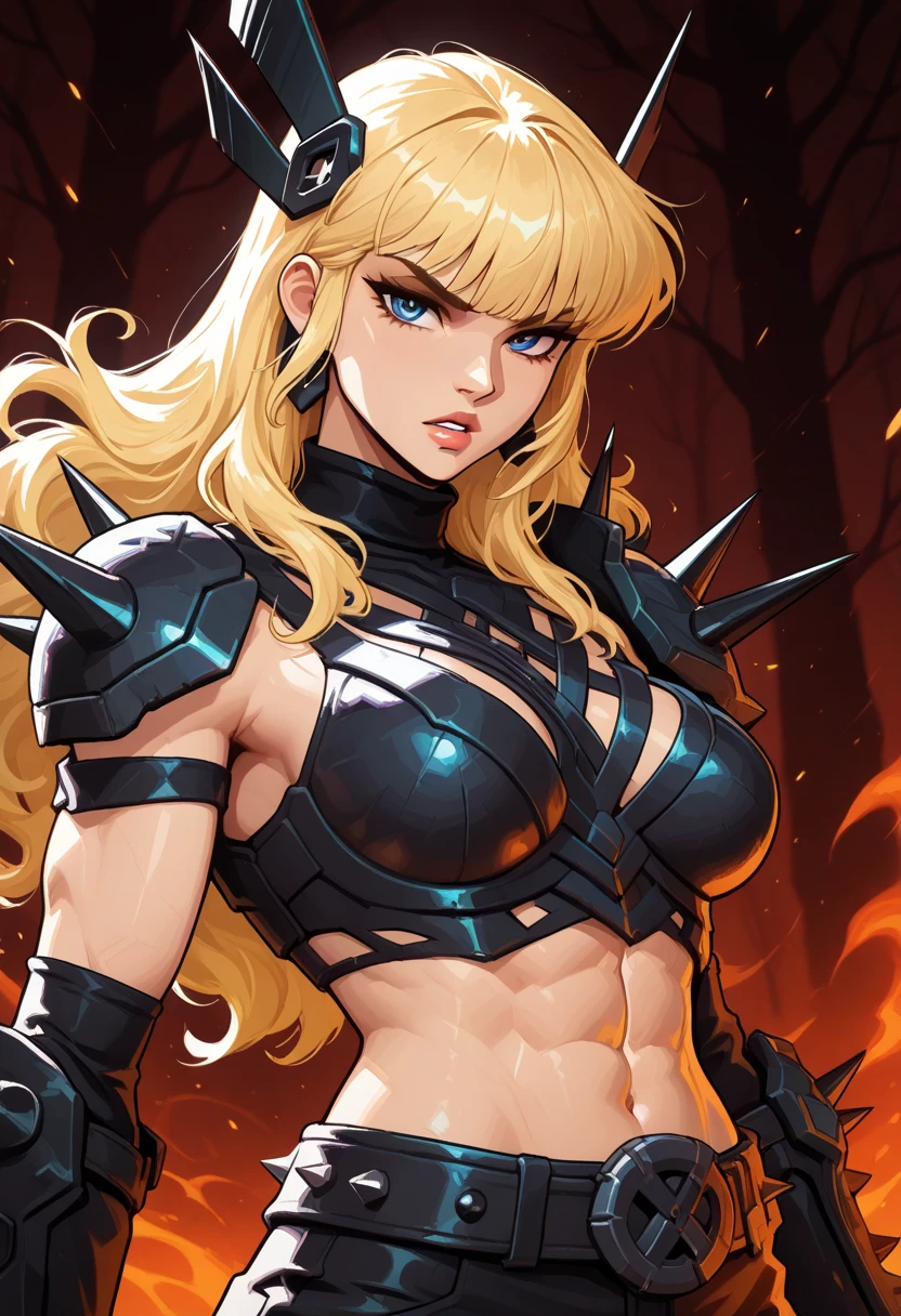 solo, Shakira, tanned, ifbb, indian, tan skinned, barbarian, tan skin, wbff, warrior, queen, captivating, furs, leathers, transparent crystal glass armor full chestplate armor,  blonde, leather pants, lineart