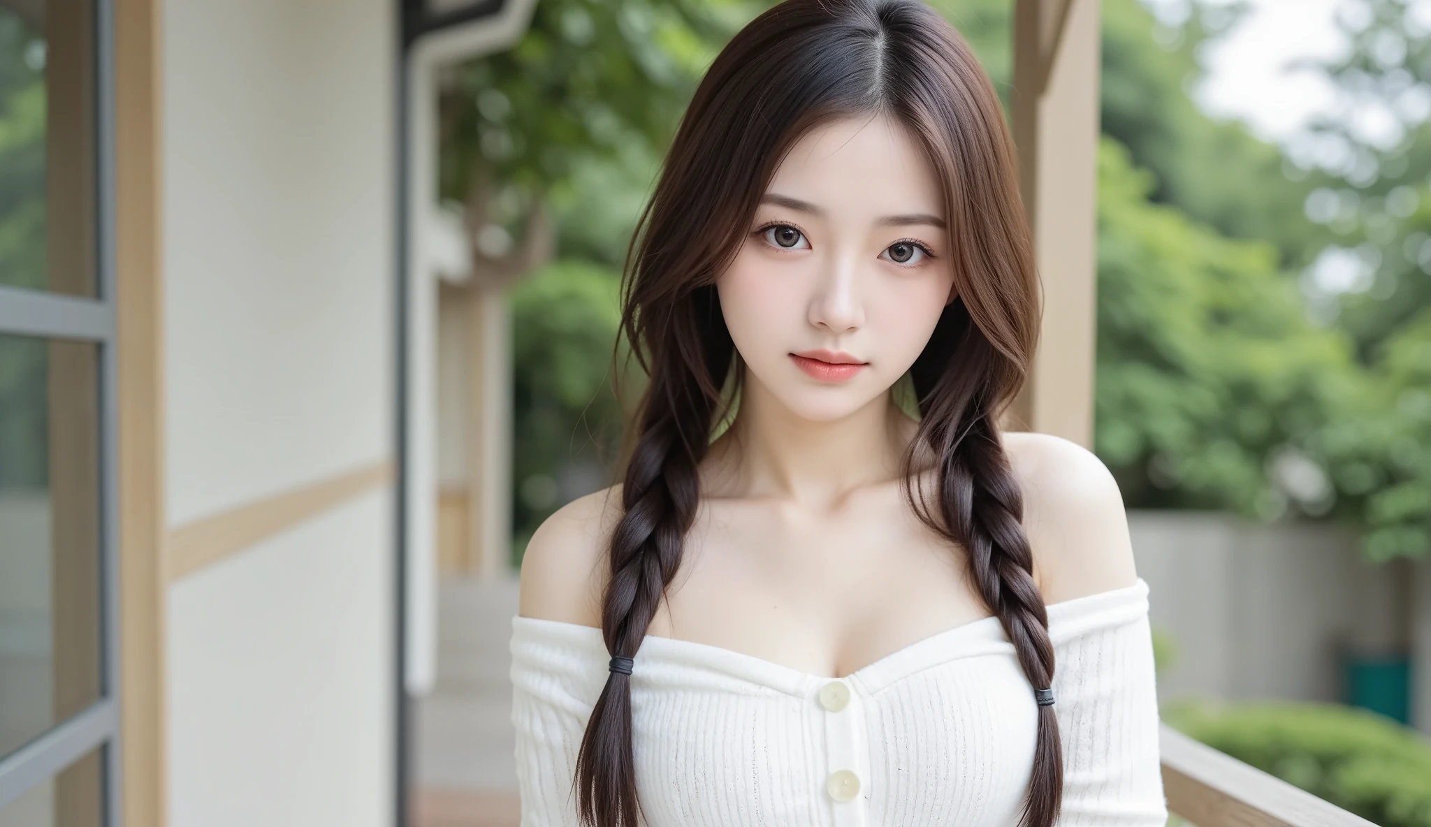 masterpiece, bestquality, 32kwallpaper, ultradetailed,ultrahighres, photography,realistic,1girl,solo,perfect hair, Blackhair, Sidebraid, BREAK, morningglow, pastelsky, cooltones, sunrays, softlight, peaceful atmosphere,early morning serenity,