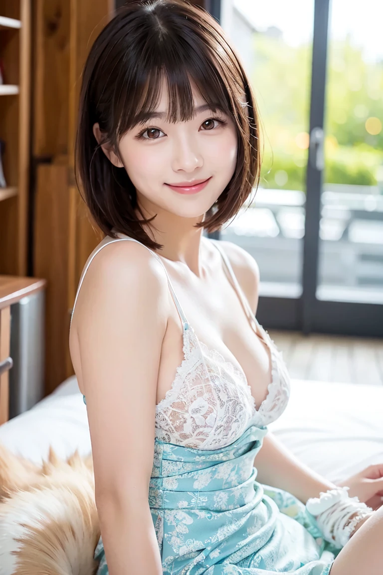 A 20-year-old with a cute face like an 18-year-old idol Smiling Kindly Maid clothes Cosplay Cleavage Slightly large bust Turtle shell binding play SM Bondage Whole body In a dimly lit room RAW Photos Genuine city