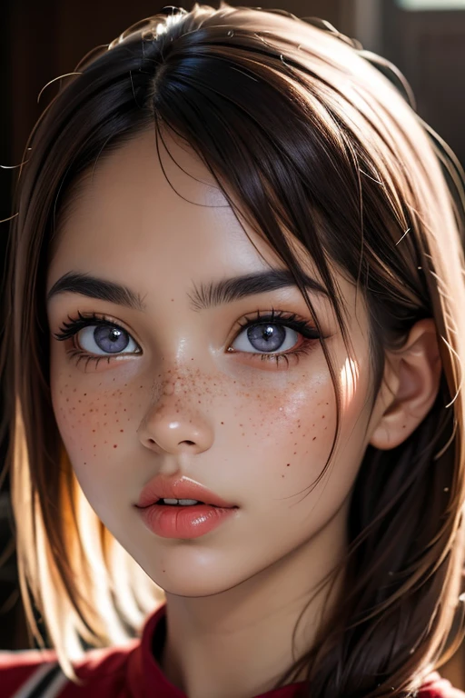 masterpiece, best quality, ultra-detailed, facing the camera head on, intricately detailed hyperdetailed, realistic, sharp features, highly detailed, sharp focus, perfect face, perfect face, perfect symmetrically perfect eyes, perfect full lips, flexible female form, cinematic, film light, hyper detailed, hyper realistic, masterpiece, atmospheric, high resolution, vibrant, dynamic studio lighting, nsfw, ((Dark background)), Sexy face, Facial expressions when receiving pleasure, straight Bangs, blue Eyes, black sweater, freckles,