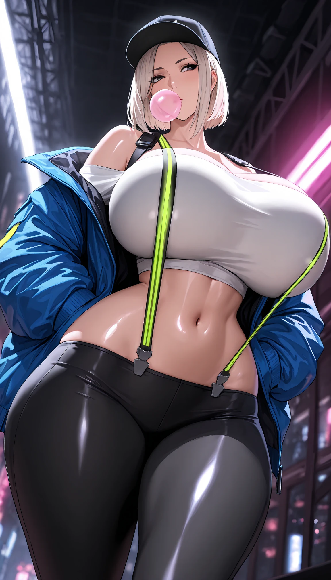 ((masterpiece)), ((high quality)), ((super detailed)), ((high resolution)) ,((8k)), a beautiful woman, ((She is one of the most famous female Gravure idol in the world.)), unparalleled beauty, ((huge breast)), ((large ass)), ((deep cleavage)), slim waist, chest out, ultra detailed face, perfect skin, (((Half-up hairstyle, Blonde Ponytail hair))), blue eyes, detailed eyes, whole body image, (((anime))), ((glamorous)), 22 years old, ((incredibly beautiful woman)), ((The H cup bust)), (((Sports Bra, Sports shorts))), ((beautiful breasts)), beautiful legs, 8 life size, anime, the most beautiful and strongest, ((charm)), ((Half Japanese and half British)), ((Grown-up face)), ((Open Finger Gloves, Five fingers)), (((Women's mixed martial arts, A fighting arena surrounded by wire mesh))), (((shoot from below, Breast milk))),