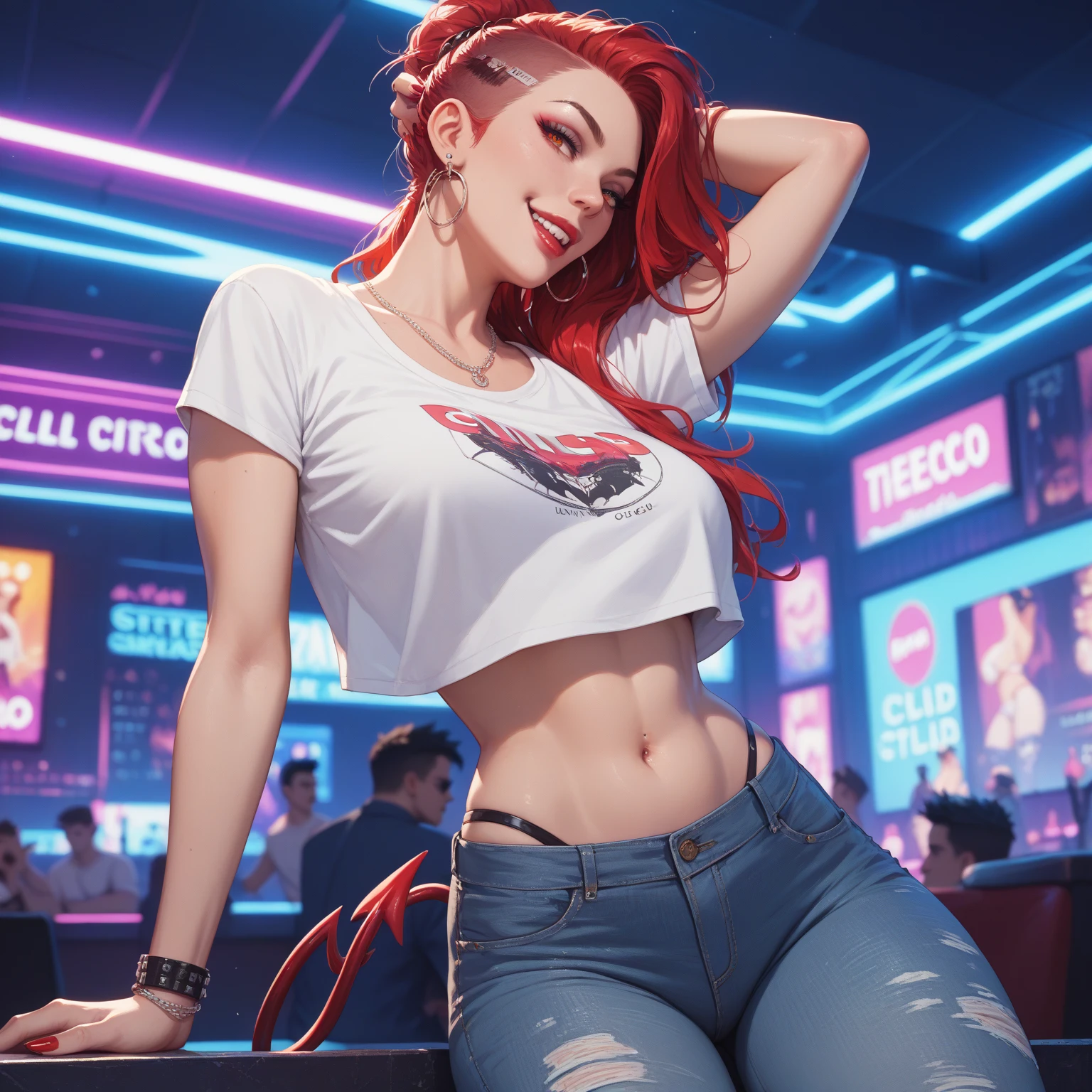upper body, female dj, colorful clothes , quirky, vibrant appearance, playful accessories, creative behavior, imaginative, sensual, spontaneous,
dj headphones, mixing console, music club, night club, indie theaters, people dancing on the dance floor background, underground danceclub,,
photorealistic, photo, masterpiece, realistic, realism, photorealism, high contrast, photorealistic digital art trending on Artstation 8k HD high definition detailed realistic, detailed, skin texture, hyper detailed, realistic skin texture, armature, best quality, ultra high res, (photorealistic:1.4),,
high resolution, detailed, raw photo, sharp re, by lee jeffries nikon d850 film stock photograph 4 kodak portra 400 camera f1.6 lens rich colors hyper realistic lifelike texture dramatic lighting unrealengine trending on artstation cinestill 800,,
low angle photo of a gorgeous, 38 year old woman, blue eyes, milf, healthy skinny,short, clean skin texture, small, big lips, little noose, sexy, wearing, coat, tight jeans, scarf, (red long hair in ponytail), redhead, red hair, slightly opened mouth, insanely detailed eyes, little boops, tiny boops, small tits, small perky breasts(perky breasts), perky, skinny, 2/3 body crop, 8 mm art lens, f 1. 1, sharp focus, 8 k high definition, insanely detailed, photorealistic, big shoulder, little neck, long lash, full lips, big lower lip, pink lips, firm breast, firm pushup, push up, firm chest,,
