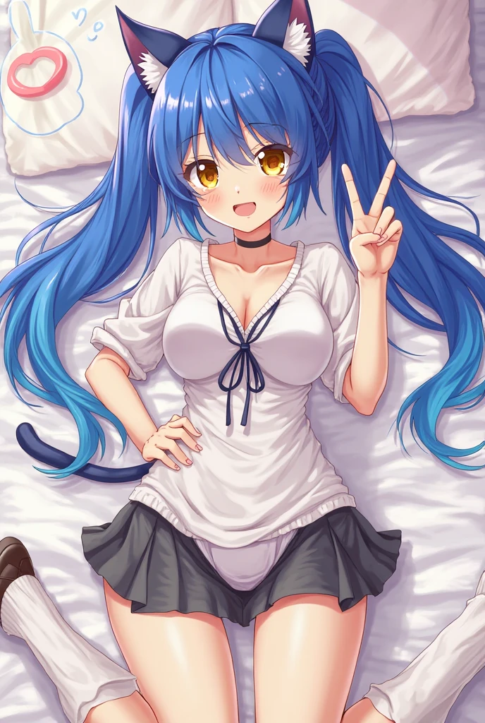 ,Panties in full view、Underwear in full view、Big Breasts、Blue Panties、Panties in full view、MiniskirtFullNude,Armpit show,flora \(dq5\),Long hair,half updo,white thighhig,1girl in, solo, face to the viewer, Looking at Viewer, Smile,nighttime scene