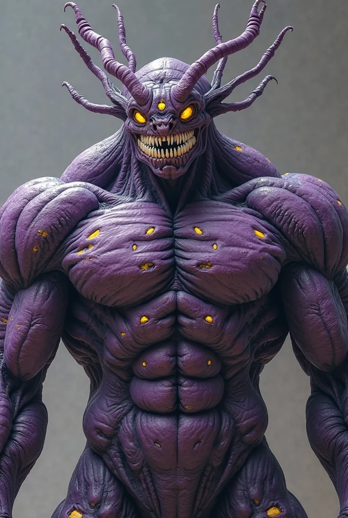 90s anime purple horned demon full body
