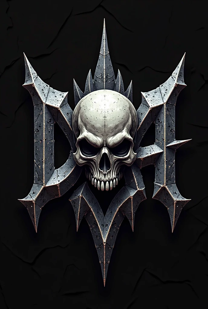 symmetrical logo+metal skull+death+demon+medieval knight