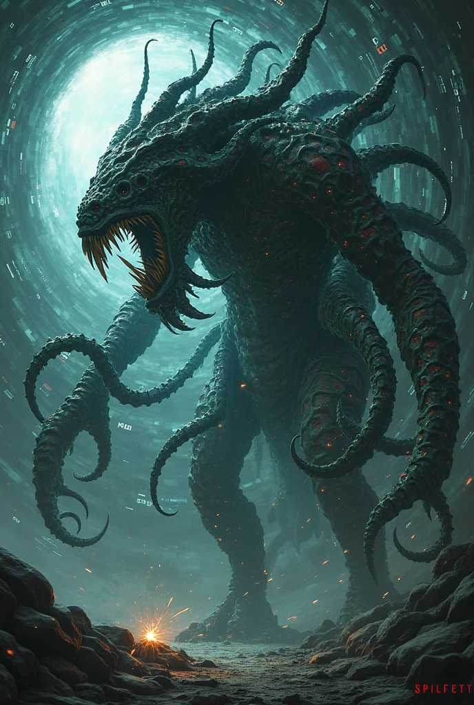 Masterpiece, Best Quality, <lora:BookSW2:1> Sea monster, gills, amphibious, Water, Orbs,