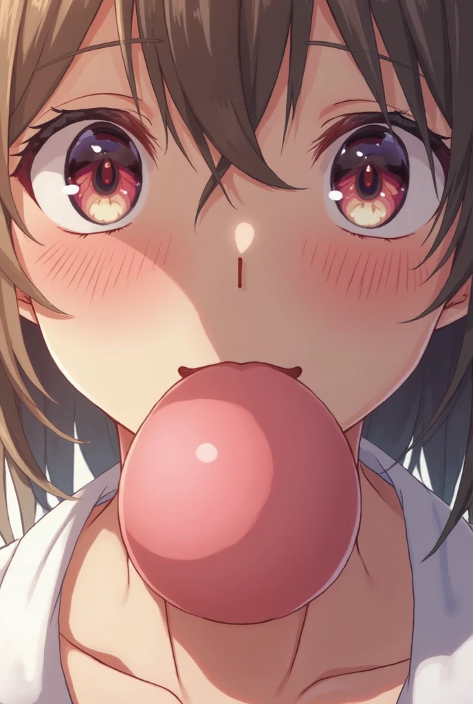 ((1girl, Mayoi, monogatari \(series\))), beautiful detailed eyes, red eyes,half-closed eyes, (tareme), (opened big mouth, licking, Sticky tongue), nsfw, (close-up mouth), (curvy, Slender),(cleavage), from above, Highest quality, Super detailed, masterpiece, Ultra-high resolution, 8k, Embarrassing, blush, Lovely, (With tears in my eyes), Sticky saliva
