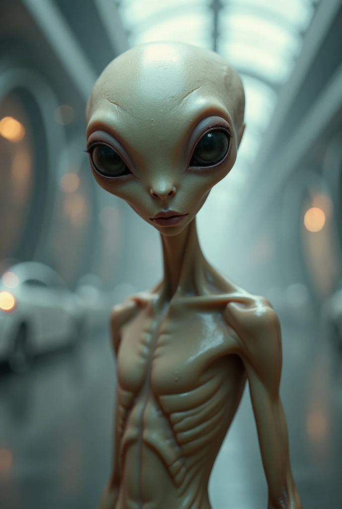 photography of an alien sgasgard portrait, realistic, movie scene, cinematic, dramatic light, back light, standing in a corridor <lora:sgasgard_v1:1>