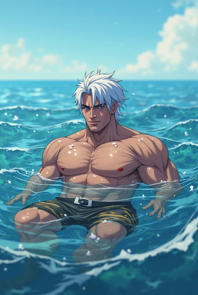 1 boy ,Libido boy,20yr old,Handsome,Muscular,Raised sexy,k hd, tmasterpiece,8K,tight swimming trunks,Nudity all over,Bare topless,white short socks,massive bulge,A sexy pose,Trembling,full-body view