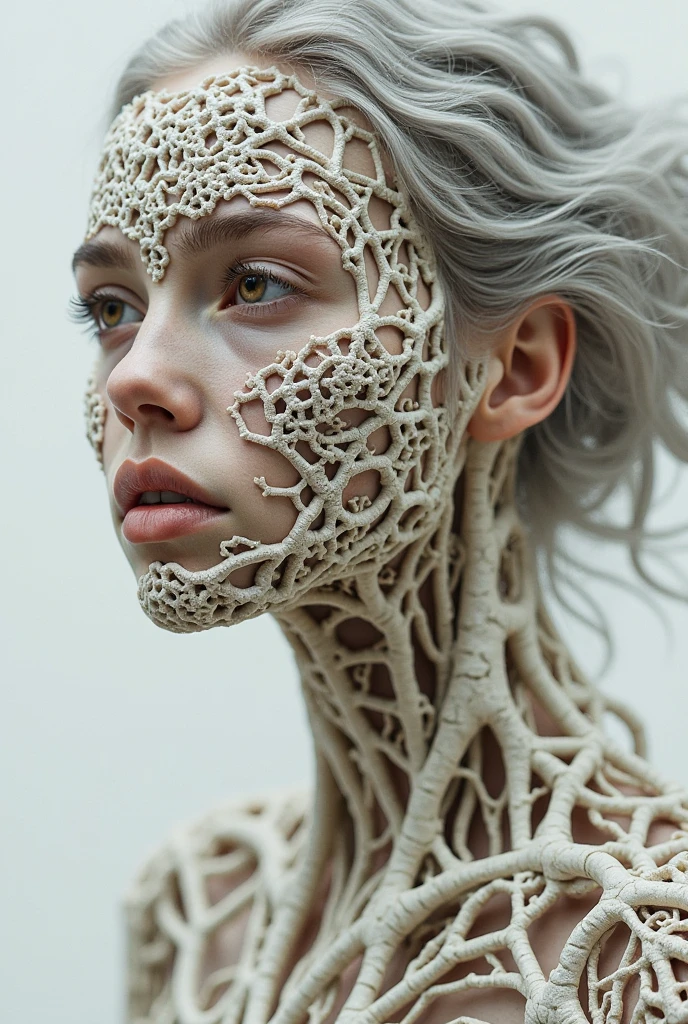 Hyperrealistic art RAW analog photo of a sculpture of a neural network organism, synthetic porcelain girl, ((mechanical, white skin:2, trypophobia:0.8, looking at viewer)), (sharp focus, hyper detailed, highly intricate, physically based unbiased rendering), natural lighting, <lora:add-detail-xl:3> . Extremely high-resolution details, photographic, realism pushed to extreme, fine texture, incredibly lifelike, cinematic, 35mm film, 35mm photography, film, photo realism, DSLR, 8k uhd, hdr, ultra-detailed, high quality, high contrast,