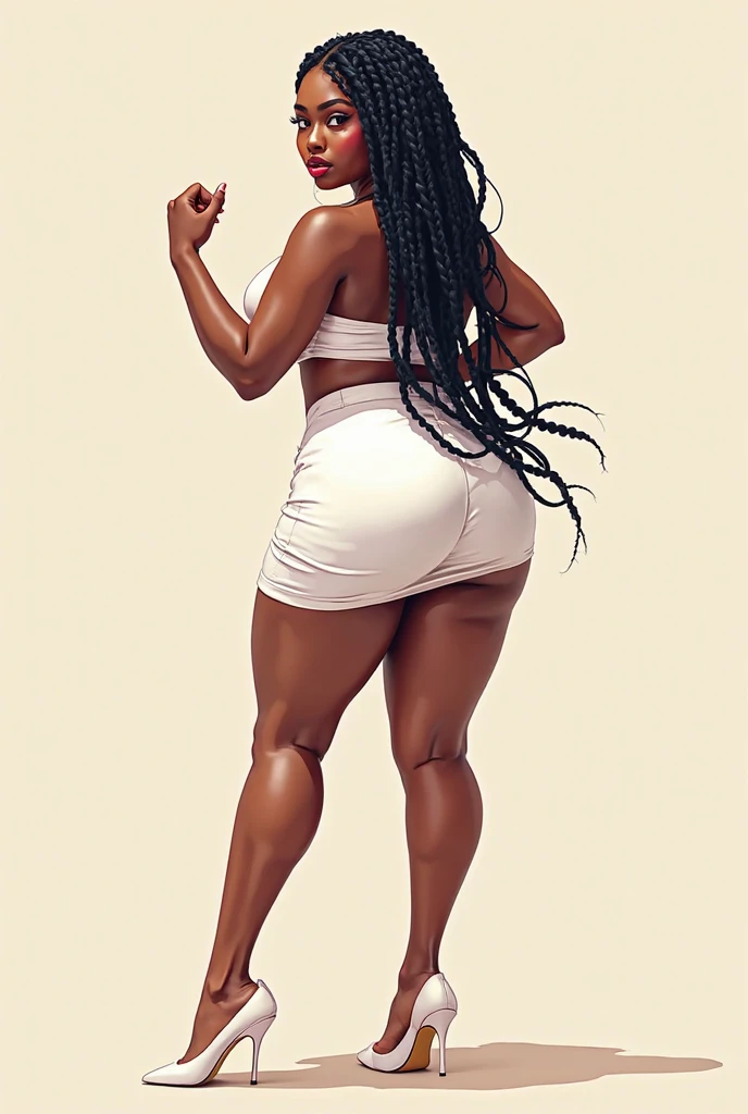 hot slim curvy white south indian milf with long single plaited hairstyle, big breast, big hip, very big ass, thick thighs, woman wearing loose-off shoulder top and leggings, bending over, sexy pose,