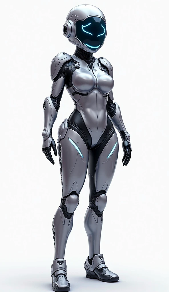 8k ((full body view))((view from below:1.5)),(large eyes:1.3), defined cheekbones, looking back, ((the pit style:1.4))((sleek chrome bodysuit:1.6)) ((intricate metal details:1.4))detailed face:1.5), lightblue skin,(puffy lips:1.5) (lightblue skin:1.6), (bald woman:1.7), (skinhead) ((sexy pose)),(Muscular:1.3), ((gigantic breasts:1.5)), )highly detailed, majestic, digital photography, art by artgerm and ruan jia and greg rutkowski, ((metal shoulder pads:1.2)), (masterpiece), sidelighting, intricate details, black and blue color palette