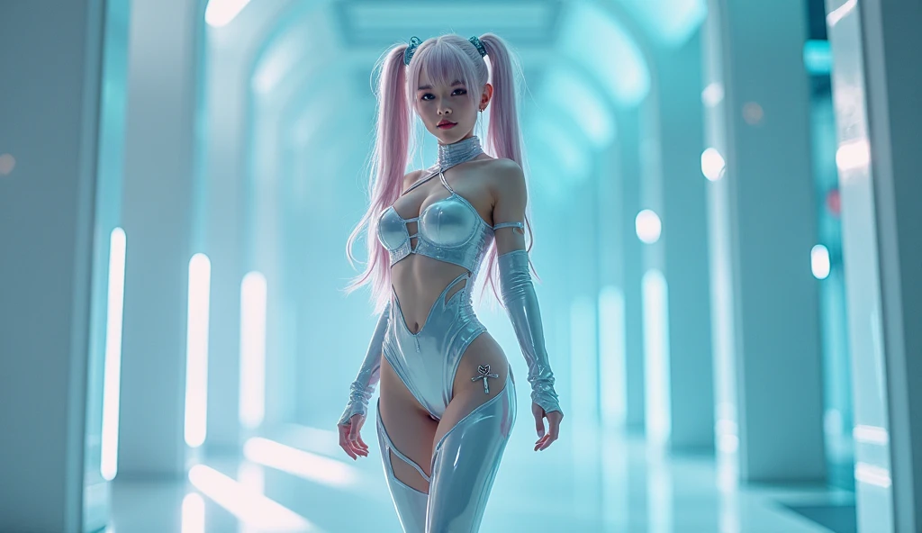 NSFW:1.2, top-quality、masutepiece、1girl, A little sexy B-grade sci-fi from the 70s、Kneeling、Attacked by transparent slime dripping on the head、Transparent slime clings all over the body、Tentacles of space creatures entangle in the body、Sexy Tight Fit Silver Lame Style Space Suit Style Cross Tights、pink straight long hair、Bangs Patsun、Gorgeous beauty、Strong blue makeup、teak、troubled look、Half close your eyes、Loud voices、put out the tongue、Chest wide open、爆乳、big breasts thin waist、large hips、Metallic boots、Star Trek-style spacecraft command room、Composition with depth、Pinch of heroine、15yo student